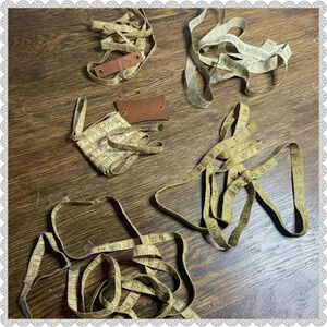 Vintage Fabric Measuring Tapes Antique Collectible Sewing Craft Decor Bundle